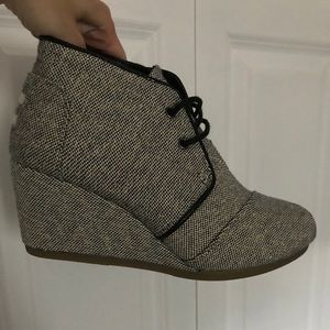 TOMS Fabric Wedge Booties